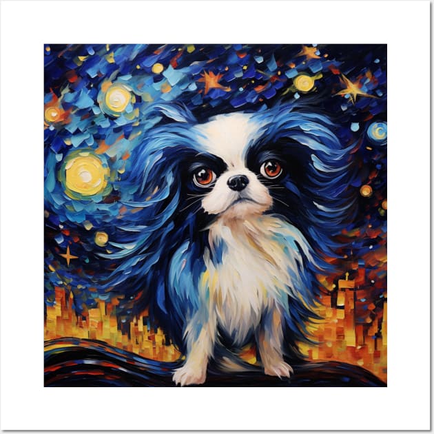 Japanese Chin at Night Wall Art by NatashaCuteShop